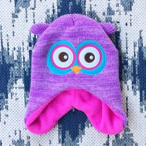 Toddler Fleece-Lined Owl Winter Hat EUC 💜